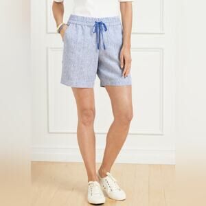 Talbots Washed Linen Shorts Billy Stripe Size X